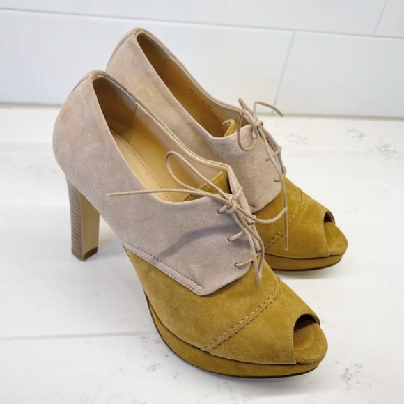 J. Crew Oxford Platform Booties / Heels - Fabulous Suede! - Picture 2 of 12